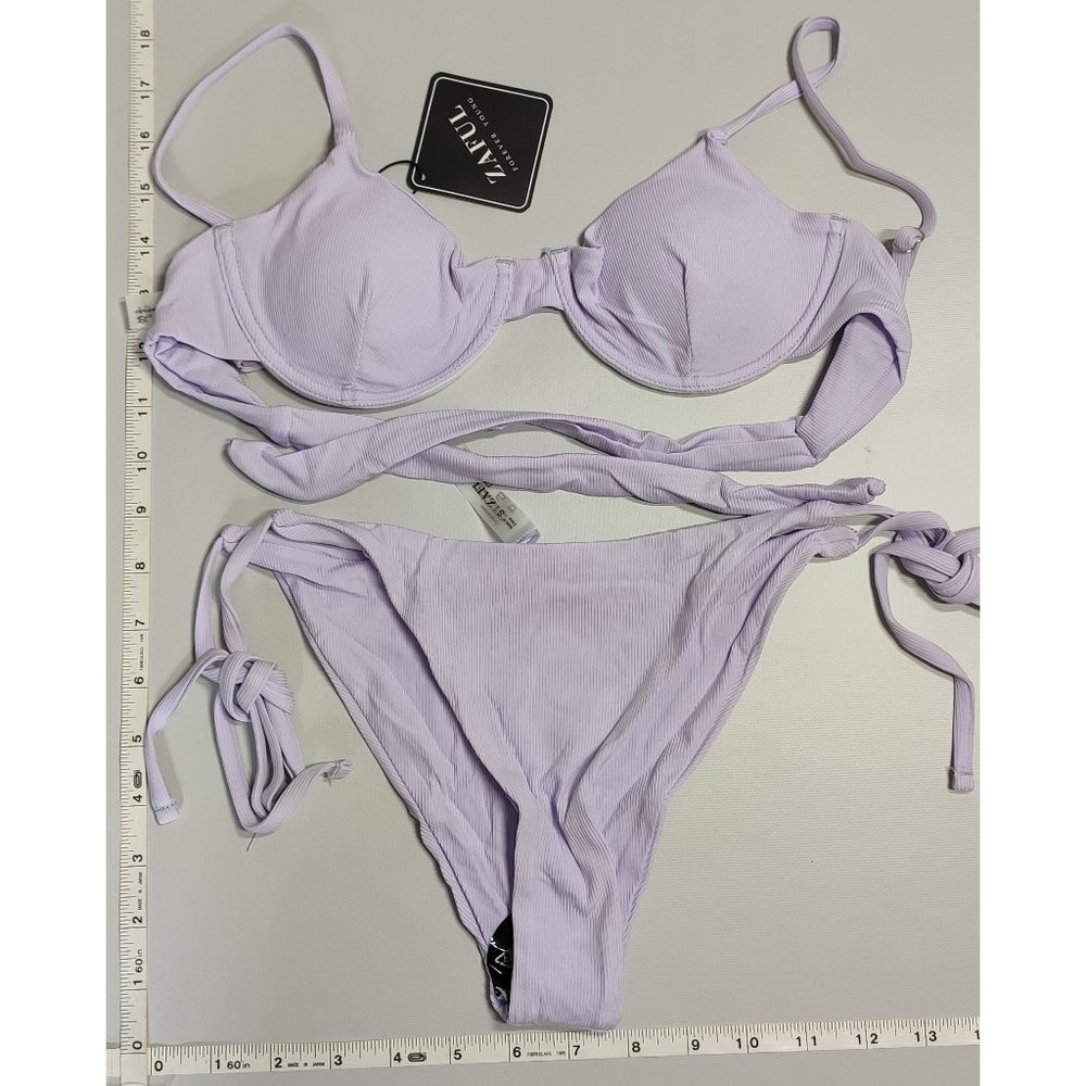 NWT ZAFUL Small Push Up Light Purple bikini set